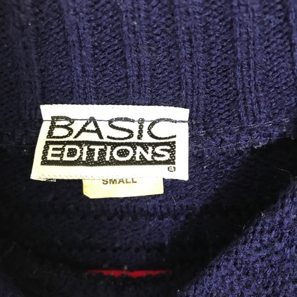 Small Blue Vintage Knit Sweater by Basic Editions - Picture 4 of 5